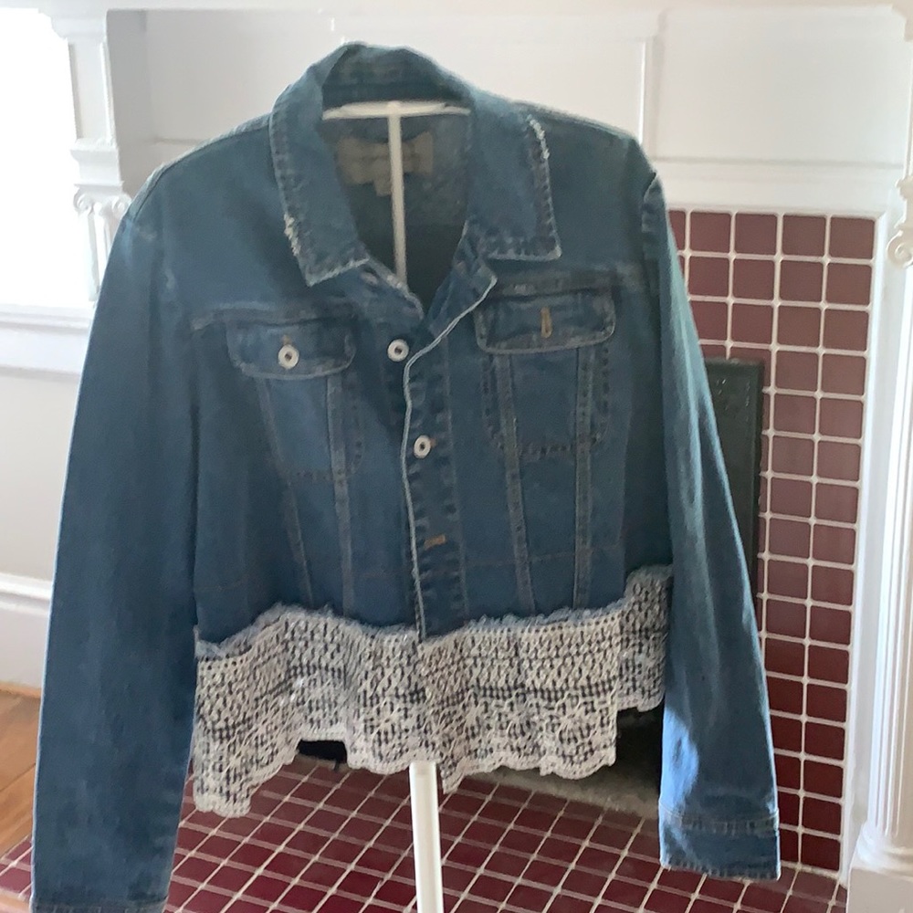 Anthropologie Pilcro & the letterpress mixed media Jean jacket. NWOT. Retail 178